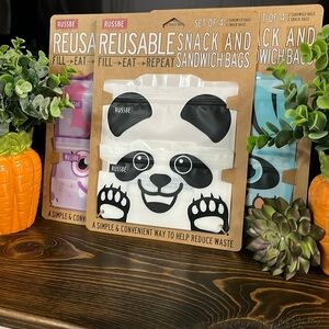 Russ Colorful Animal Face Reusable Snack Bags